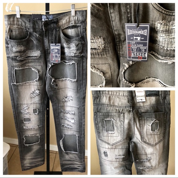Men’s Bleeker & Mercer Distressed Jeans 30/30 NWT - Picture 1 of 5